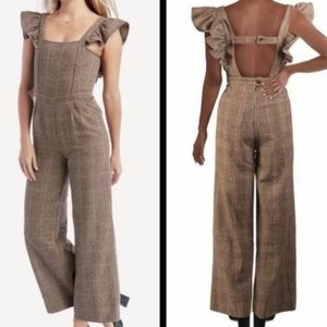 Anthropologie Dra plaid jumpsuit size M